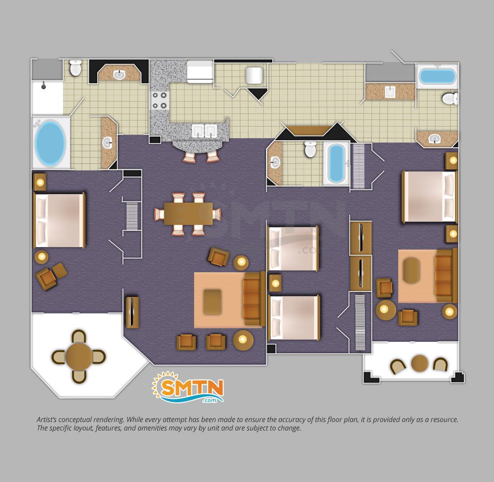 Marriott Grande Vista Orlando 3 Bedroom Floor Plan Floor